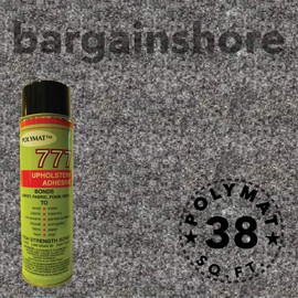 Polymat 10ft x 3.75" Grey Charcoal Felt Fabric Carpet +1 CAN 777 Spray Glue, Extremely Durable; Stands up to Heavy use Latex Backed Easy to Cut, fit, and Mold to Desired Shape or Size