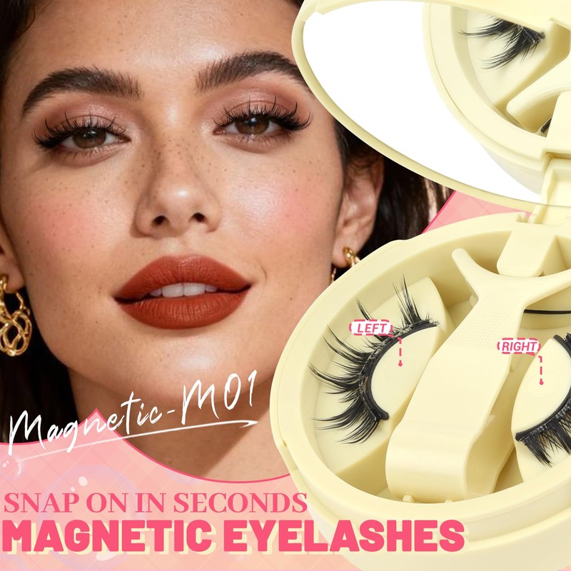 Ahrikiss Magnetic Eyelashes 1 Pair Reusable Magnetic Lashes with Applicator