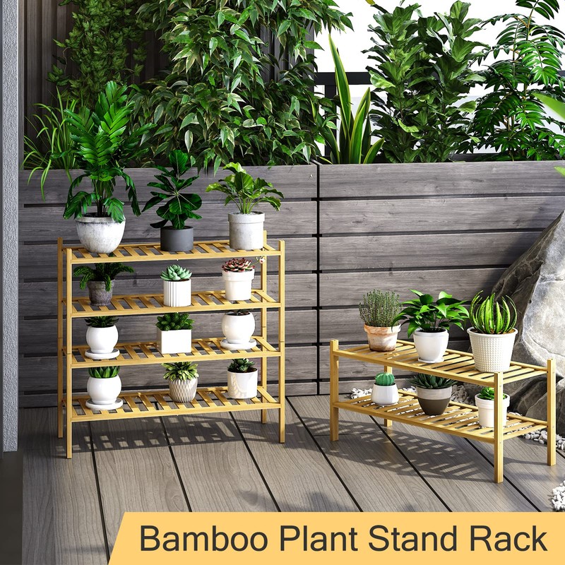 Furshus 4-Tier Bamboo Shoe Rack for Entryway, Stackable | Heavy
