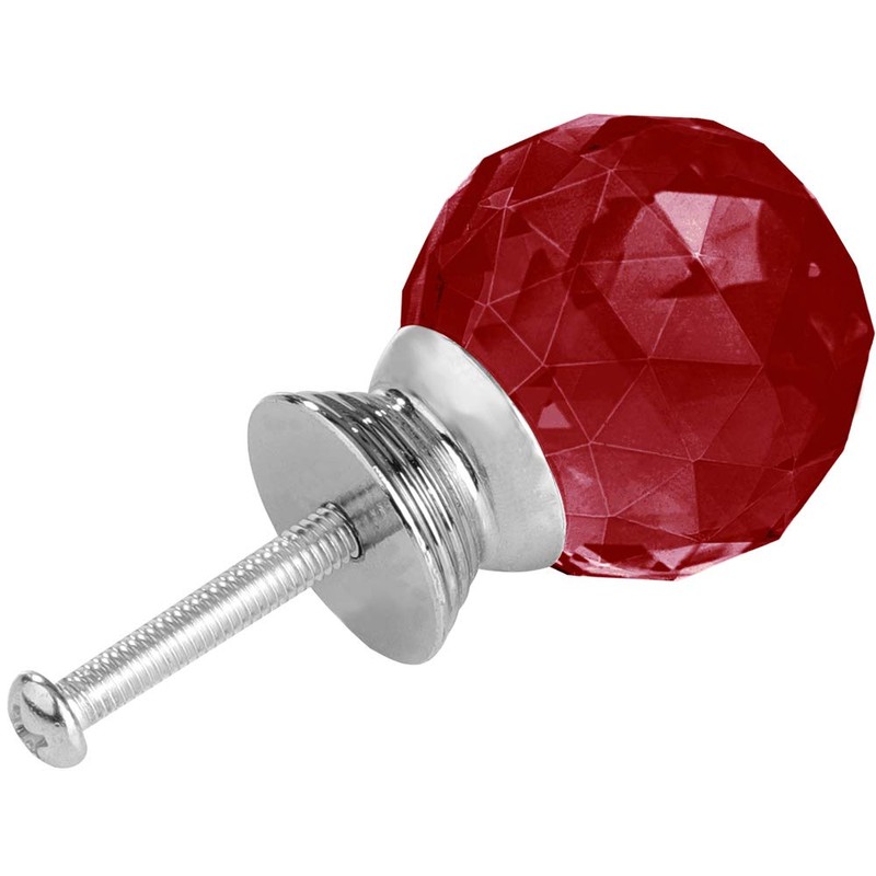 ANJUU 12 Pcs 30mm Round Shape Crystal Glass Cabinet Knobs