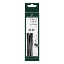 Faber-Castell Pitt 7-12mm Natural Charcoal Sticks (Pack of 6)
