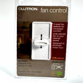 Lutron Skylark SFSQ-FH-WH White 3-Speed Fan Control For 1.5A Ceiling Fan - NEW
