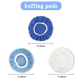 Cutiland 9 Pcs Buffer Waxers Bonnet Set Polishing Pads, Buffing Pads,10 Inch Polishing Pads for Orbital Buffer,Car Wax Applicator Pad,Wax Applicator Pads for Cars,Buffing Pads for Drill
