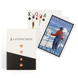 Lantern Press Skier Admiring, Sun Valley, Idaho (52 Playing Cards, Poker Size Card Deck with Jokers)