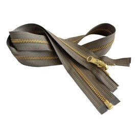 #5 Brass Metal YKK Medium Weight Inside/Outside Reversible Slide Jacket Zipper Separating (1 Zipper) - Tape Color: Greyish Olive #564W - Choose Your Length (Greyish Olive #564W, 9" Inches)