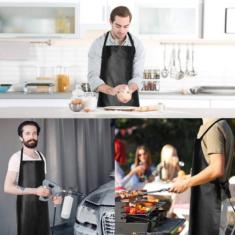 2 Pack Waterproof Rubber Vinyl Apron 40 Inch Chef Aprons