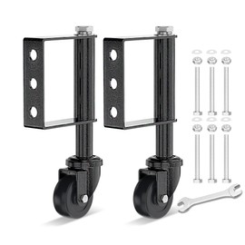 Lygoeege 2Packs Gate Wheel 2inch Gate Caster for Wooden Gate, 100-200lbs Capacity, Spring-Loaded Absorbing Solid Rubber Tire Gate Wheels, with Screws & Screwdriver