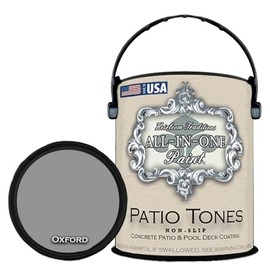 ALL-IN-ONE Deck and Patio Paint, Non-slip acrylic coating with aggregate, concrete restorer - Oxford (neutral gray), Gallon