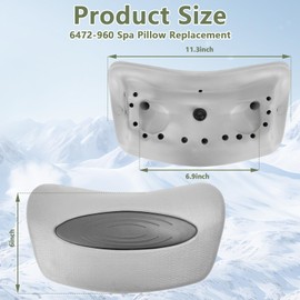 2 Pack 6472-960 Spa Pillow Replacement for Sundance 850 & 880 Series Spas (2001-2008), Hot Tub Spa Headrest Outer Pillow 6455-467 with Insert 6455-482