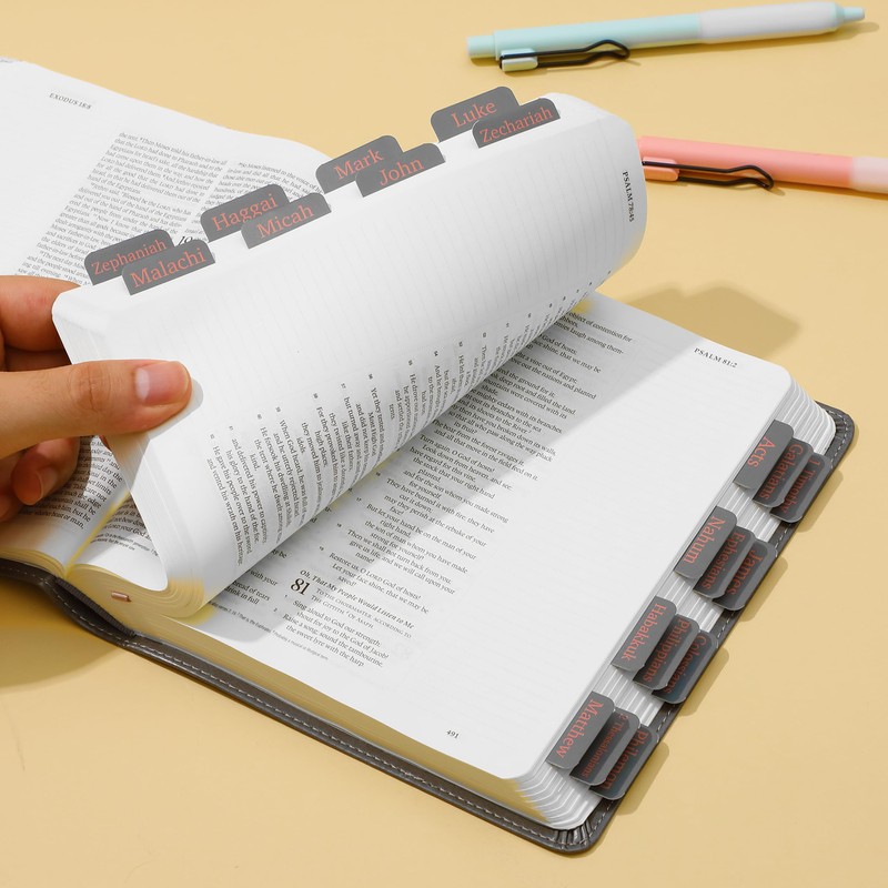 Mr. Pen- Bible Tabs, 75 Tabs, Cool Gray, Laminated Bible