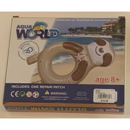 Aqua World Sloth Swim Tube Pool Float Ring Age 8+ Inflated Size 51"x30" NEW