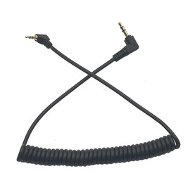 Seadream 90 Degree Right Angle 3.5mm Male to 2.5mm Male 3 Pole Coiled AUX Audio Cable Black