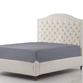 Sapphire collection 300 Thread Count 100% Egyptian Cotton Fitted Sheets (King, Grey)