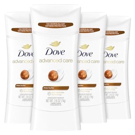 Dove Dove Advanced Care Antiperspirant Deodorant Stick Shea Butter 4 ct with Pro ceramide technology for helping skin barrier repair after shaving 72 hour odor control sweat protection stick 2.6 oz