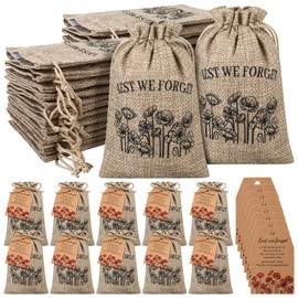 100 Sets Funeral Favors 100 Memorial Seed Packets 100 Funeral Prayer Cards,Sympathy Gifts Bags for Life Celebration, Memorial Day