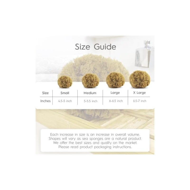 Naroa Esponja de mar natural para baño, esponja exfoliante corporal
