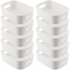 YUENPUN 10 PCS White Plastic Storage Organiser, Small White Plastic