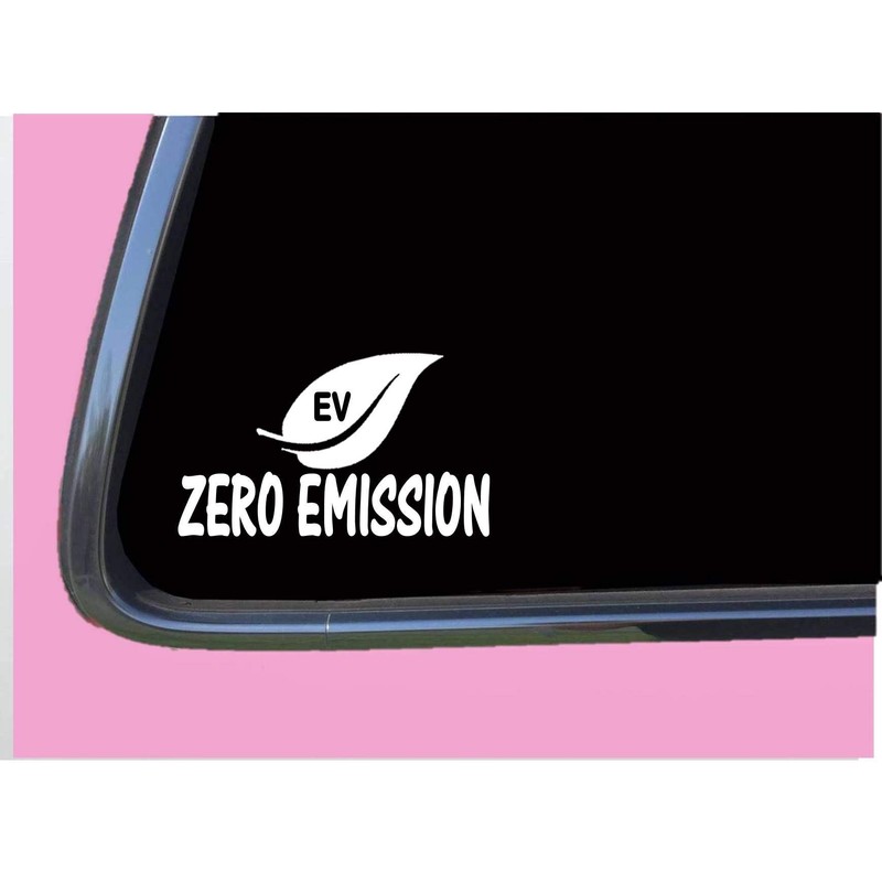 Zero Emission sticker Decal TP 943 8" ev electric vehicle