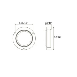 Optronics 10x Optronics 2.5" yellow amber recess flange mount marker clearance light Round