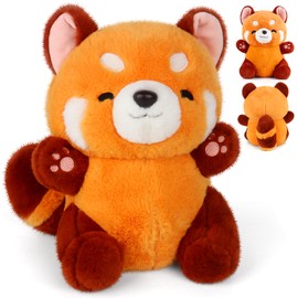 PLLYPE Red Panda Cuddly Toy, 23 cm Red Panda Plush, Kawaii Panda Plush Toy, Cuddly Panda Plush, Fluffy Stuffed Toy, Panda Dolls Cushion, Gift for Boys and Girls