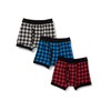 GALOW Boys Plaid Boxer Shorts, 3-Piece Set, 120-170 % Cotton,