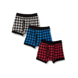 GALOW Boys Plaid Boxer Shorts, 3-Piece Set, 120-170 % Cotton, 100% Cotton, multicolor