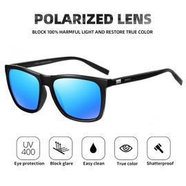 AKRAY Rechteckig Sonnenbrille Herren Polarisiert Fahrerbrille UV400 Schutz für Outdoor Sport A387