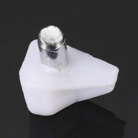 60 Pieces 5mm Shelf Pins Plastic Shelf Support Pegs with Metal Pin Shelf Holder Pins Cabinet Shelf Clips for Kitchen Cabinet Furniture Book Shelves, White