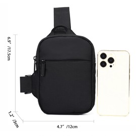 Black Crossbody Sling Backpack Men, Multipurpose Crossbody Shoulder Chest Backpack Small Casual Sling Daypack Rucksack Shoulder Backpack Cross Body Purse Waist Pack for Hiking Walking Travel Cycling