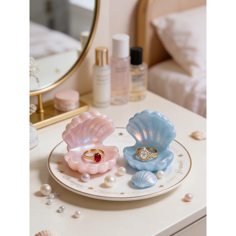 Shell Jewelry Storage Silicone Mold, 2 Pieces Ocean Shell Resin