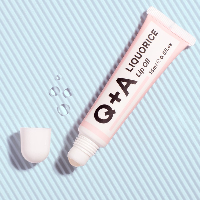 Q+A Liquorice Lip Oil. A hydrating, healing and plumping lip