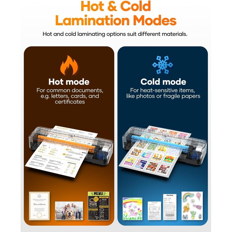 Laminator Machine with 40 Pack Letter Size Laminating Pouches (8.5"
