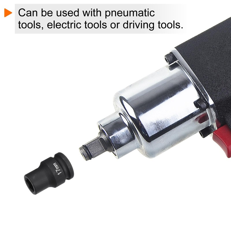 sourcing map 6-Point Impact Socket 3/4" Drive 17mm Metric 40Cr