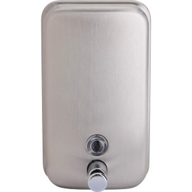 Genuine Joe GJO02201 Stainless Steel Manual Soap Dispenser, 31.5 fl oz Capacity
