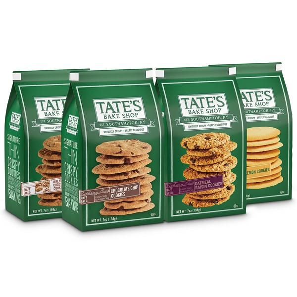 Tate's Bake Shop Cookies Variety Pack, Oatmeal Raisin Cookies, Chocolate