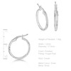 Tuscany Silver Women's Sterling Silver 17.5 mm Patterned Hoop Earrings