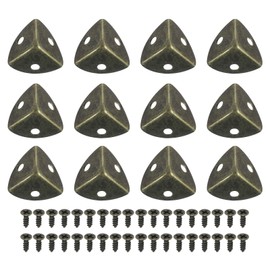 sourcing map 12 Pcs Metal Box Corner Protectors 1.18"x0.79" Table Corner Guards Decorative with Mounting Screws for Storage Box Cabinets Wooden Chest, Bronze