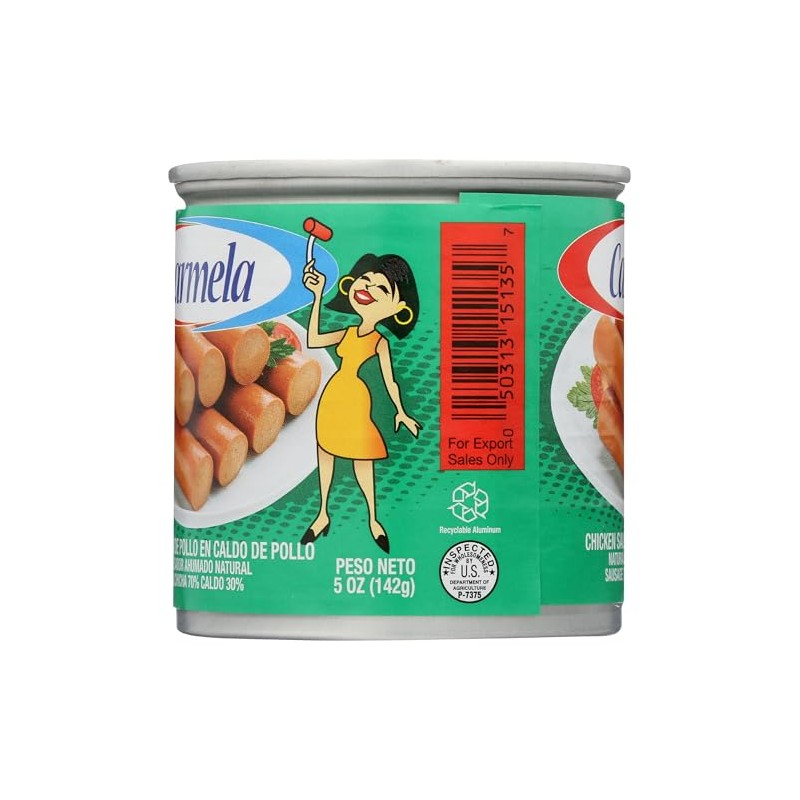 Carmela Chicken Vienna Sausage in Chicken Broth, Natural Smoke Flavor,