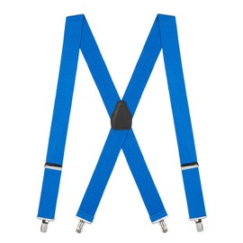 Suspender Store Solid Color Suspenders - 1.5-Inch Wide Elastic Straps - X-Back - Clip - 42" for 5'0" to 5'9" tall