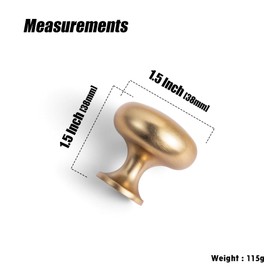 Goo-Ki Champagne Bronze Zinc Alloy Cabinet Enlarged knob - Single Hole Center Affordable Luxury Cabinet Pull Hardware for Bedroom, Kitchen, 6 Pack