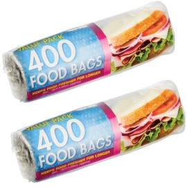 Clear Plastic Bags 800 x Food Bag | Freezer bag on Roll Multi Use Sandwich Bags | Fruit veg Sandwich Freezer Groceries Nuts Storage Plastic Reusable