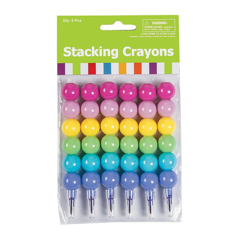Fun Express Round Stacking Crayons for Kids - Set of
