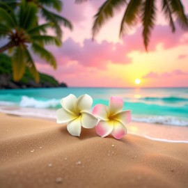 2pcs 7cm White and Pink Hawaiian Frangipani Plumeria Clip and Barrette Foam Head Flower Party Beach Hair Clip Hair Clip Hair Hair Accessories