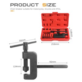 SCUARI 13PCS Chain Breaker,Chain Breaker Tool,Car Accessories,Motorcycle Chain Breaker,Chain Breaker Tool Kit,Motorcycle Chain Rivet Tool,Chain Cutter and Riveter Kit for Cam and 25 to 630 Chains