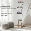 lwytdnmsd 3-Layer Black Metal fire Escape Shelf Shelves for Room