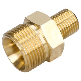 Wessper Pressure Washer Adapter M22 x 1.5 Male to 1/4 Inch Male Nipple Connector Brass Coupling Reducer for Kärcher Pressure Washer Lance etc. Reducing Nipple Hose Connector