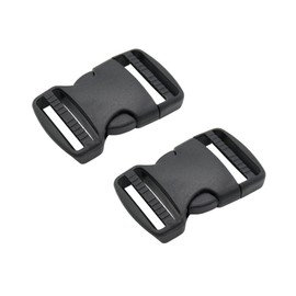 The Bead Shop Plastic Side Release Buckle Clip for Luggage, Rucksack/Back Pack, Webbing Strap (38mm - 2 pack, Black)