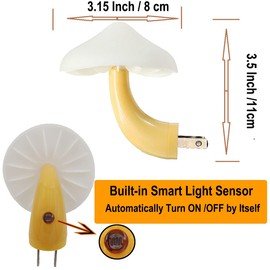AUSAYE Sensor LED Night Light Plug in Lamp Mushroom Night Light 7-Color Changing Magic Pretty Mushroom-Shaped Night Lights for Adults Kids NightLight