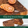 EZ FURNITURE Non-Toxic Teak Large Wood Cutting Board & Serving