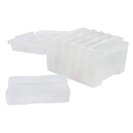 Rayher 39572000 Storage Box with 6 Inner Boxes, Transparent, 21 x 18.5 x 14 cm, for Sorting and Organising